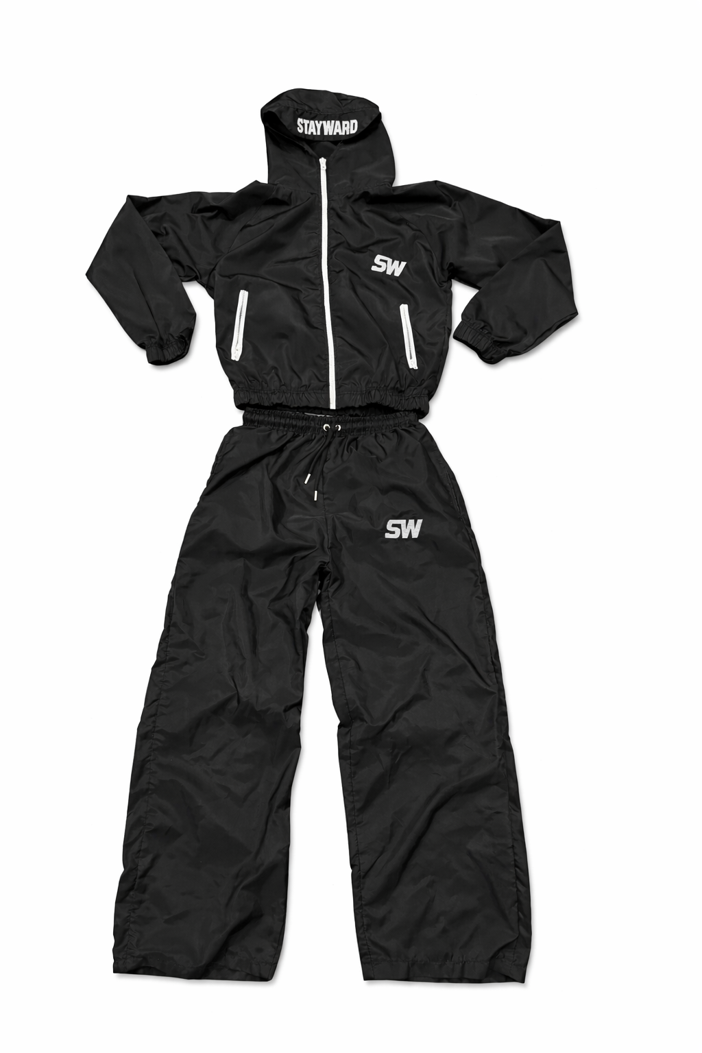 Stayward Full Zip Tracksuit Set (Black)